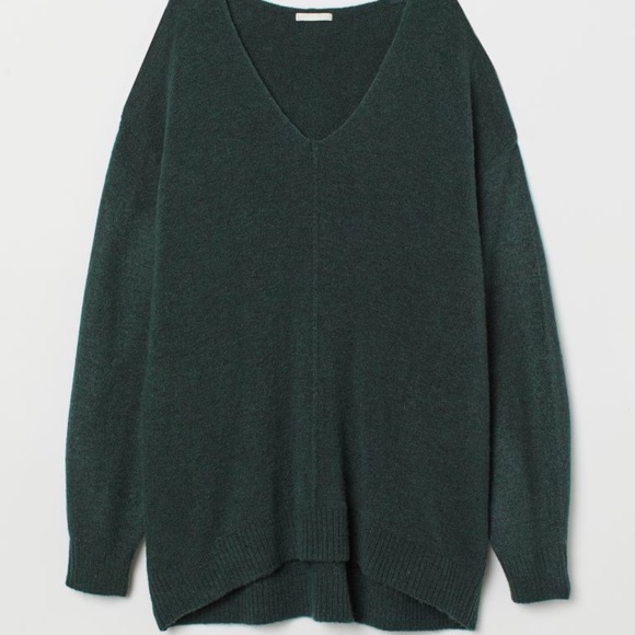 H&M Dark Green V-Neck Knit - Picture 1 of 4